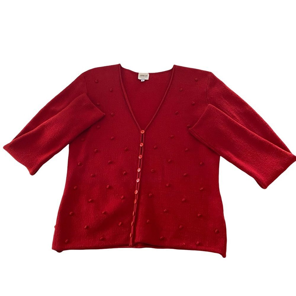 Vintage Armani Collezioni Wool Blend Sweater Red Size 12